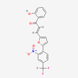 (E)-1-(2-hydroxyphenyl)-3-[5-[2-nitro-4-(trifluoromethyl)phenyl]furan-2-yl]prop-2-en-1-one