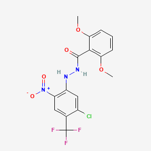 molecular formula C16H13ClF3N3O5 B3042535 N'1-[5-chloro-2-nitro-4-(trifluoromethyl)phenyl]-2,6-dimethoxybenzene-1-carbohydrazide CAS No. 646498-08-0