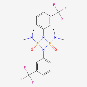 molecular formula C18H20F6N4O2P2 B3042536 2-N,2-N,4-N,4-N-tetramethyl-2,4-dioxo-1,3-bis[3-(trifluoromethyl)phenyl]-1,3,2lambda5,4lambda5-diazadiphosphetidine-2,4-diamine CAS No. 646506-43-6