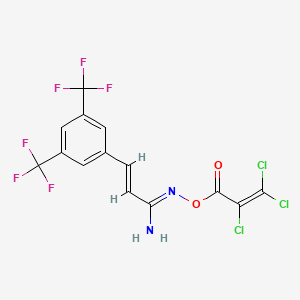 molecular formula C14H7Cl3F6N2O2 B3042551 [(Z)-[(E)-1-amino-3-[3,5-bis(trifluoromethyl)phenyl]prop-2-enylidene]amino] 2,3,3-trichloroprop-2-enoate CAS No. 646989-56-2