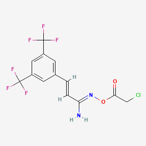 molecular formula C13H9ClF6N2O2 B3042552 O1-(2-chloroacetyl)-3-[3,5-di(trifluoromethyl)phenyl]prop-2-enehydroximamide CAS No. 646989-57-3