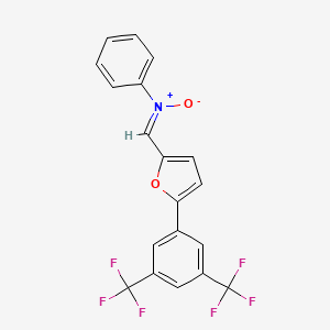 molecular formula C19H11F6NO2 B3042564 1-[5-[3,5-bis(trifluoromethyl)phenyl]furan-2-yl]-N-phenylmethanimine oxide CAS No. 647824-23-5
