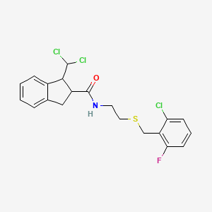 molecular formula C20H19Cl3FNOS B3042575 N2-{2-[(2-chloro-6-fluorobenzyl)thio]ethyl}-1-(dichloromethyl)indane-2-carboxamide CAS No. 647824-87-1