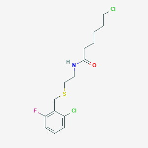 molecular formula C15H20Cl2FNOS B3042576 6-Chloro-N-(2-[(2-chloro-6-fluorobenzyl)thio]ethyl)hexanamide CAS No. 647824-91-7