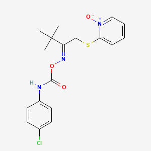 molecular formula C18H20ClN3O3S B3042577 [(E)-[3,3-dimethyl-1-(1-oxidopyridin-1-ium-2-yl)sulfanylbutan-2-ylidene]amino] N-(4-chlorophenyl)carbamate CAS No. 647825-27-2