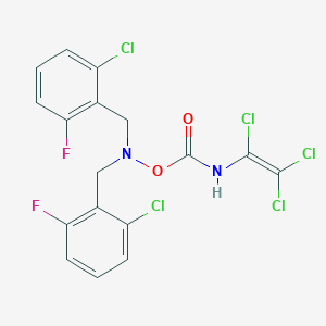 molecular formula C17H11Cl5F2N2O2 B3042592 N,N-bis(2-chloro-6-fluorobenzyl)-N-({[(1,2,2-trichlorovinyl)amino]carbonyl}oxy)amine CAS No. 648408-51-9