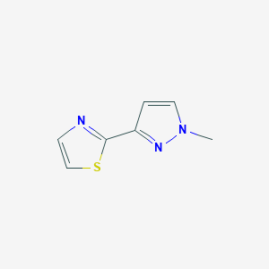 molecular formula C7H7N3S B3042593 2-(1-methyl-1H-pyrazol-3-yl)-1,3-thiazole CAS No. 648408-55-3