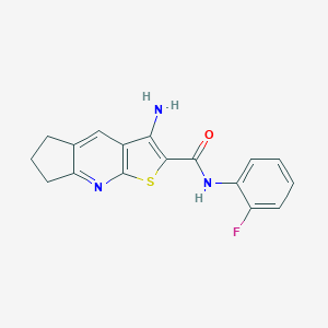 molecular formula C17H14FN3OS B304260 3-amino-N-(2-fluorophenyl)-6,7-dihydro-5H-cyclopenta[b]thieno[3,2-e]pyridine-2-carboxamide 
