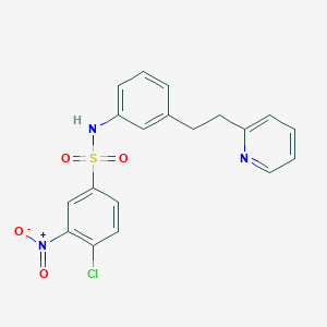 molecular formula C19H16ClN3O4S B3042600 4-chloro-3-nitro-N-[3-(2-pyridin-2-ylethyl)phenyl]benzenesulfonamide CAS No. 648409-28-3