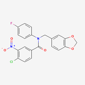 N1-(1,3-benzodioxol-5-ylmethyl)-N1-(4-fluorophenyl)-4-chloro-3-nitrobenzamide