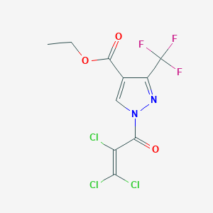 molecular formula C10H6Cl3F3N2O3 B3042603 ethyl 1-(2,3,3-trichloroacryloyl)-3-(trifluoromethyl)-1H-pyrazole-4-carboxylate CAS No. 648409-97-6