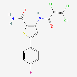 molecular formula C14H8Cl3FN2O2S B3042604 5-(4-Fluorophenyl)-3-[(2,3,3-trichloroacryloyl)amino]thiophene-2-carboxamide CAS No. 648410-18-8