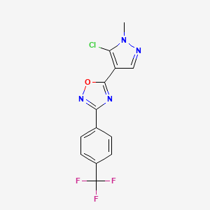 molecular formula C13H8ClF3N4O B3042611 5-(5-chloro-1-methyl-1H-pyrazol-4-yl)-3-[4-(trifluoromethyl)phenyl]-1,2,4-oxadiazole CAS No. 648427-08-1