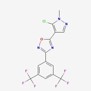 3-[3,5-bis(trifluoromethyl)phenyl]-5-(5-chloro-1-methyl-1H-pyrazol-4-yl)-1,2,4-oxadiazole