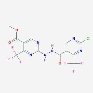 molecular formula C13H7ClF6N6O3 B3042613 Methyl 2-(2-{[2-chloro-4-(trifluoromethyl)pyrimidin-5-yl]carbonyl}hydrazino)-4-(trifluoromethyl)pyrimidine-5-carboxylate CAS No. 648427-12-7