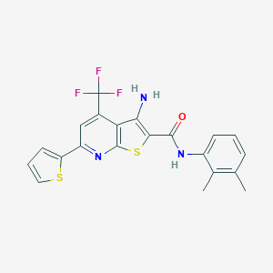 molecular formula C21H16F3N3OS2 B304263 3-amino-N-(2,3-dimethylphenyl)-6-(2-thienyl)-4-(trifluoromethyl)thieno[2,3-b]pyridine-2-carboxamide 