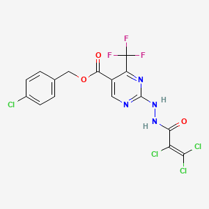 molecular formula C16H9Cl4F3N4O3 B3042632 4-Chlorobenzyl 2-[2-(2,3,3-trichloroacryloyl)hydrazino]-4-(trifluoromethyl)pyrimidine-5-carboxylate CAS No. 648859-35-2