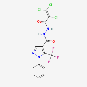 molecular formula C14H8Cl3F3N4O2 B3042633 N'4-(2,3,3-trichloroacryloyl)-1-phenyl-5-(trifluoromethyl)-1H-pyrazole-4-carbohydrazide CAS No. 648859-36-3