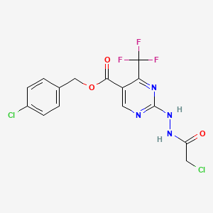 molecular formula C15H11Cl2F3N4O3 B3042637 4-Chlorobenzyl 2-[2-(2-chloroacetyl)hydrazino]-4-(trifluoromethyl)pyrimidine-5-carboxylate CAS No. 648859-40-9
