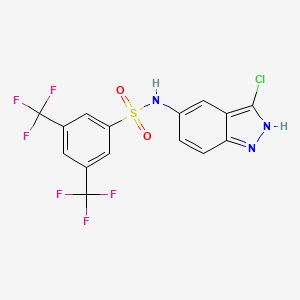 molecular formula C15H8ClF6N3O2S B3042638 N-(3-chloro-1H-indazol-5-yl)-3,5-bis(trifluoromethyl)benzenesulphonamide CAS No. 648859-47-6