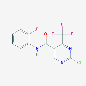 molecular formula C12H6ClF4N3O B3042641 2-chloro-N-(2-fluorophenyl)-4-(trifluoromethyl)pyrimidine-5-carboxamide CAS No. 648859-61-4