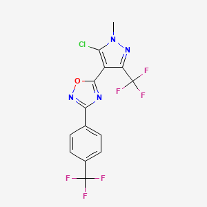 5-[5-chloro-1-methyl-3-(trifluoromethyl)-1H-pyrazol-4-yl]-3-[4-(trifluoromethyl)phenyl]-1,2,4-oxadiazole