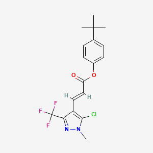 molecular formula C18H18ClF3N2O2 B3042646 4-(tert-butyl)phenyl 3-[5-chloro-1-methyl-3-(trifluoromethyl)-1H-pyrazol-4-yl]acrylate CAS No. 648859-73-8