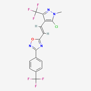 molecular formula C16H9ClF6N4O B3042649 5-{2-[5-chloro-1-methyl-3-(trifluoromethyl)-1H-pyrazol-4-yl]vinyl}-3-[4-(trifluoromethyl)phenyl]-1,2,4-oxadiazole CAS No. 648859-77-2