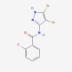 N-(3,4-dibromo-1H-pyrazol-5-yl)-2-fluorobenzamide