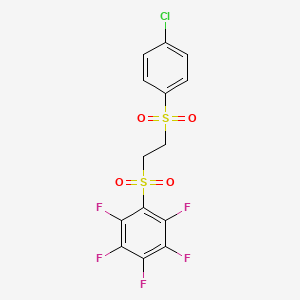 molecular formula C14H8ClF5O4S2 B3042666 1-[2-(4-Chlorophenyl)sulfonylethylsulfonyl]-2,3,4,5,6-pentafluorobenzene CAS No. 649578-40-5