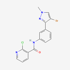molecular formula C16H12BrClN4O B3042669 N-[3-(4-bromo-1-methylpyrazol-3-yl)phenyl]-2-chloropyridine-3-carboxamide CAS No. 649664-37-9
