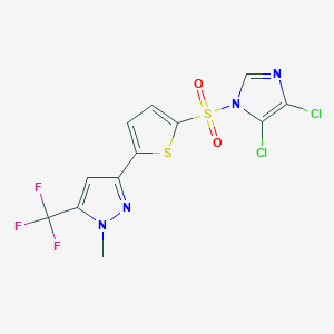 3-{5-[(4,5-dichloro-1H-imidazol-1-yl)sulphonyl]-2-thienyl}-1-methyl-5-(trifluoromethyl)-1H-pyrazole