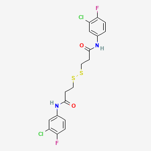 molecular formula C18H16Cl2F2N2O2S2 B3042680 N1-(3-chloro-4-fluorophenyl)-3-{[3-(3-chloro-4-fluoroanilino)-3-oxopropyl]dithio}propanamide CAS No. 650592-32-8