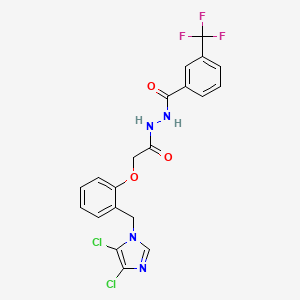 molecular formula C20H15Cl2F3N4O3 B3042689 N'1-[3-(trifluoromethyl)benzoyl]-2-{2-[(4,5-dichloro-1H-imidazol-1-yl)methyl]phenoxy}ethanohydrazide CAS No. 650617-30-4