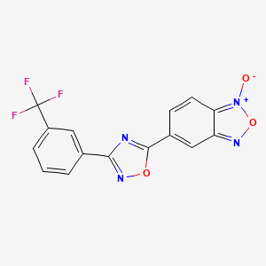 molecular formula C15H7F3N4O3 B3042691 5-{3-[3-(Trifluoromethyl)phenyl]-1,2,4-oxadiazol-5-yl}-2,1,3-benzoxadiazol-1-ium-1-olate CAS No. 650617-62-2