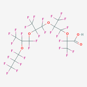 molecular formula C15HF29O6 B3042695 2,3,3,3-Tetrafluoro-2-[1,1,2,3,3,3-hexafluoro-2-[1,1,2,3,3,3-hexafluoro-2-[1,1,2,3,3,3-hexafluoro-2-(1,1,2,2,3,3,3-heptafluoropropoxy)propoxy]propoxy]propoxy]propanoic acid CAS No. 65150-95-0