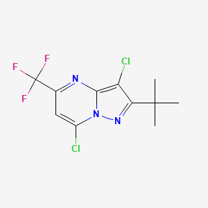 molecular formula C11H10Cl2F3N3 B3042708 2-(Tert-butyl)-3,7-dichloro-5-(trifluoromethyl)pyrazolo[1,5-a]pyrimidine CAS No. 655235-54-4