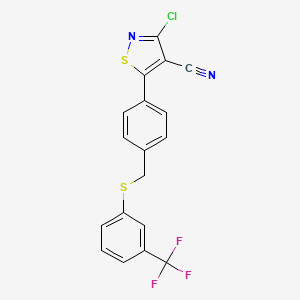 3-Chloro-5-[4-({[3-(trifluoromethyl)phenyl]thio}methyl)phenyl]isothiazole-4-carbonitrile