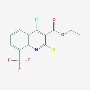 Ethyl 4-chloro-2-(methylthio)-8-(trifluoromethyl)quinoline-3-carboxylate