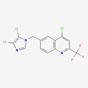 molecular formula C14H7Cl3F3N3 B3042733 4-chloro-6-[(4,5-dichloro-1H-imidazol-1-yl)methyl]-2-(trifluoromethyl)quinoline CAS No. 662138-56-9