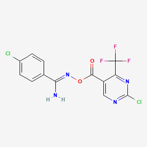 molecular formula C13H7Cl2F3N4O2 B3042778 O1-{[2-chloro-4-(trifluoromethyl)pyrimidin-5-yl]carbonyl}-4-chlorobenzene-1-carbohydroximamide CAS No. 680210-91-7