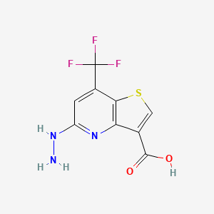 molecular formula C9H6F3N3O2S B3042780 5-Hydrazino-7-(trifluoromethyl)thieno[3,2-b]pyridine-3-carboxylic acid CAS No. 680210-99-5