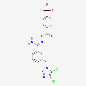 molecular formula C19H13Cl2F3N4O2 B3042785 O1-[4-(trifluoromethyl)benzoyl]-3-[(4,5-dichloro-1H-imidazol-1-yl)methyl]benzene-1-carbohydroximamide CAS No. 680211-47-6