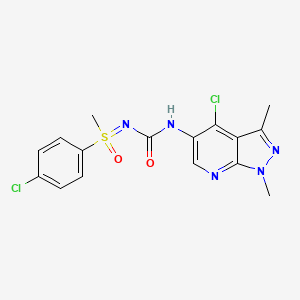 1-(4-Chloro-1,3-dimethylpyrazolo[3,4-b]pyridin-5-yl)-3-[(4-chlorophenyl)-methyl-oxo-lambda6-sulfanylidene]urea