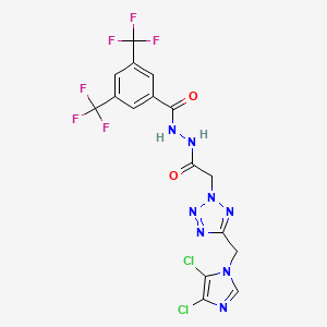molecular formula C16H10Cl2F6N8O2 B3042787 N'1-(2-{5-[(4,5-dichloro-1H-imidazol-1-yl)methyl]-2H-1,2,3,4-tetraazol-2-yl}acetyl)-3,5-di(trifluoromethyl)benzene-1-carbohydrazide CAS No. 680211-70-5