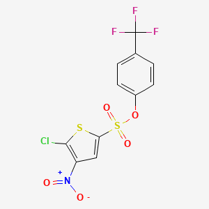 molecular formula C11H5ClF3NO5S2 B3042788 4-(Trifluoromethyl)phenyl 5-chloro-4-nitrothiophene-2-sulfonate CAS No. 680211-74-9