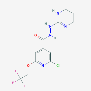 2-Chloro-N'-(1,4,5,6-tetrahydropyrimidin-2-yl)-6-(2,2,2-trifluoroethoxy)isonicotinohydrazide