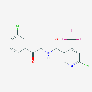 molecular formula C15H9Cl2F3N2O2 B3042833 6-chloro-N-[2-(3-chlorophenyl)-2-oxoethyl]-4-(trifluoromethyl)nicotinamide CAS No. 680213-95-0