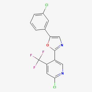 molecular formula C15H7Cl2F3N2O B3042834 2-Chloro-5-[5-(3-chlorophenyl)-1,3-oxazol-2-yl]-4-(trifluoromethyl)pyridine CAS No. 680213-96-1