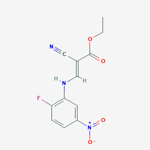 molecular formula C12H10FN3O4 B3042839 ethyl (E)-2-cyano-3-(2-fluoro-5-nitroanilino)prop-2-enoate CAS No. 680214-13-5